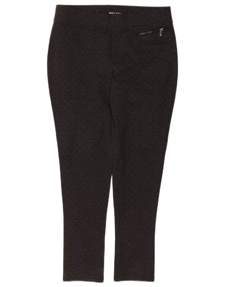 Calça feminina casual skinny Dkny média W30 L28 poliéster xadrez cinza
