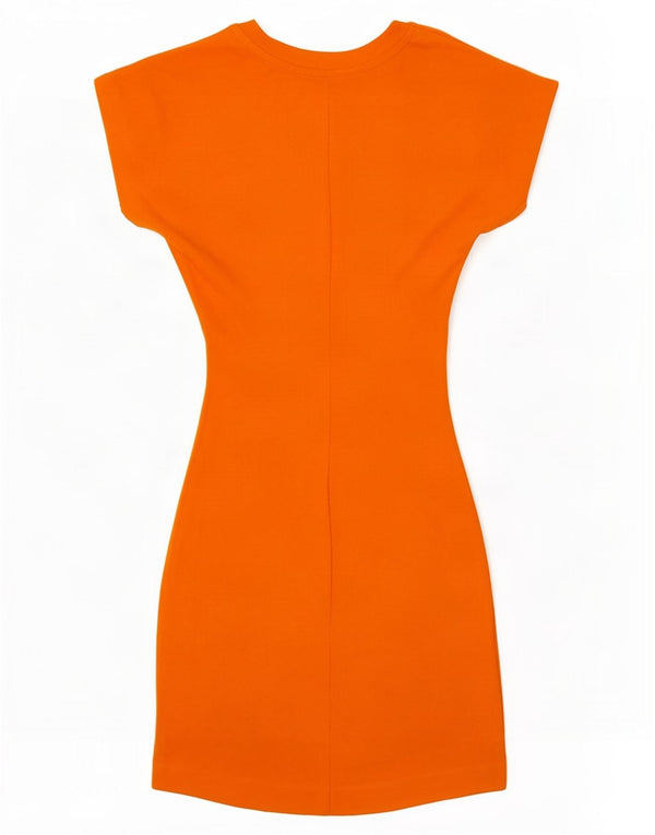Zara Womens Sheath Dress UK 8 Small Orange Cotton