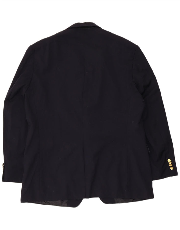 Jaqueta blazer masculina Chaps com 2 botões Reino Unido 38 lã azul marinho médio