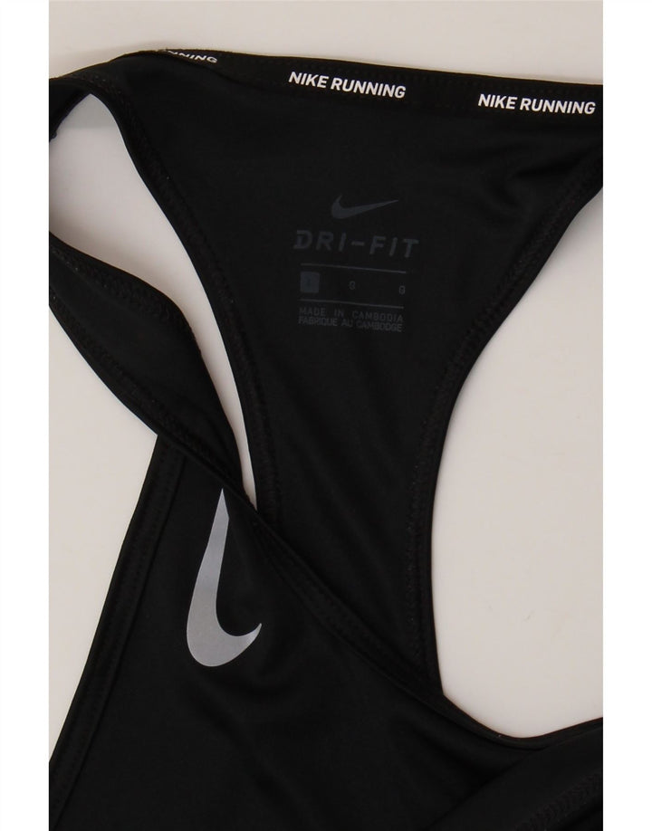 NIKE Womens Dri Fit Vest Top UK 14 Grande Preto