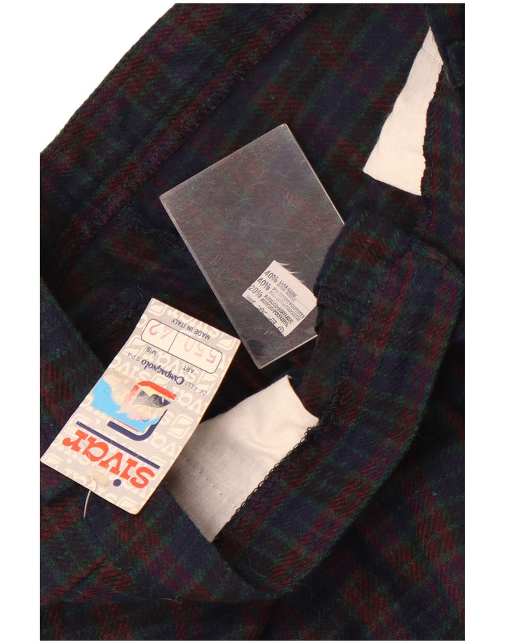 Calça Chino Feminina Sivar IT 42 Médio W26 L30 Azul Marinho Xadrez