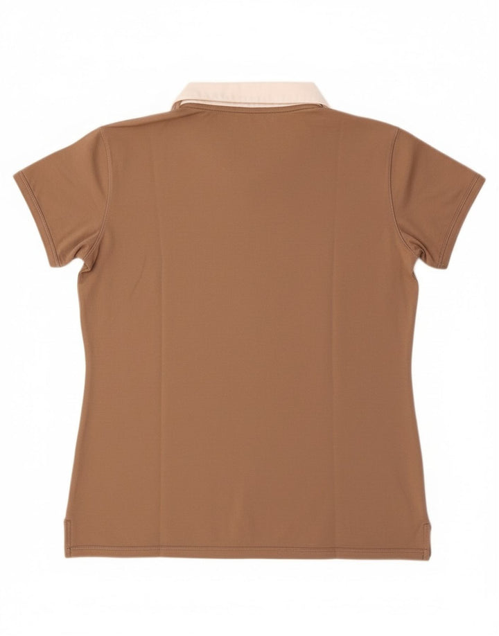 Camisa polo feminina Nike UK 10/12 algodão marrom médio