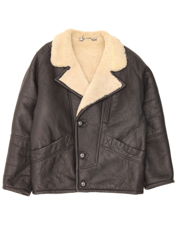 Jaqueta masculina Pierre Cardin Shearling IT 48 couro preto médio