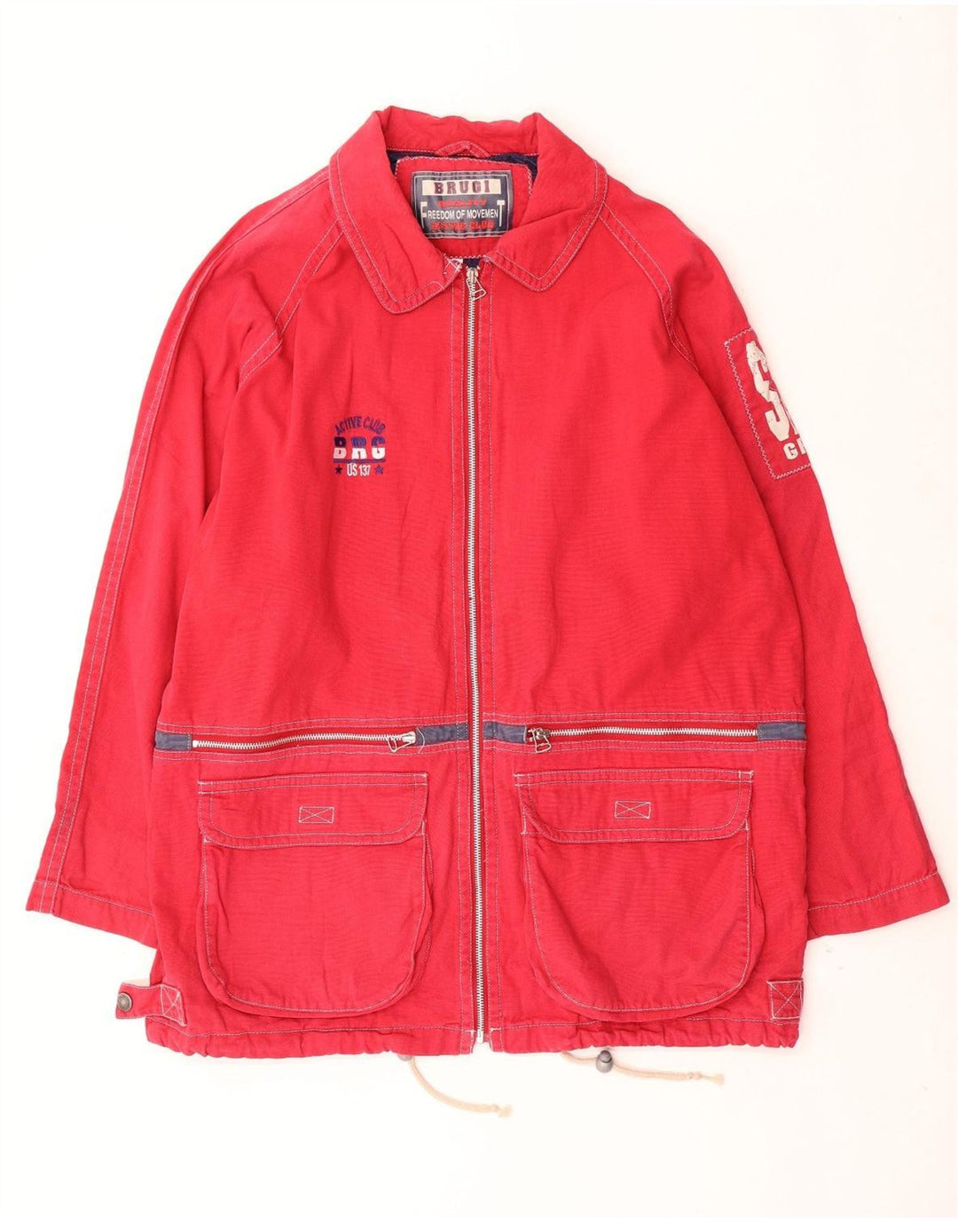 Jaqueta utilitária masculina Brugi IT 52 XL algodão vermelho