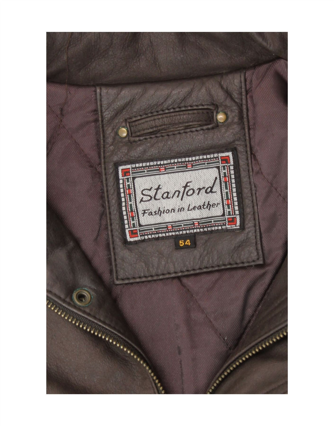 Jaqueta de couro masculina Stanford EU 54 2XL couro marrom