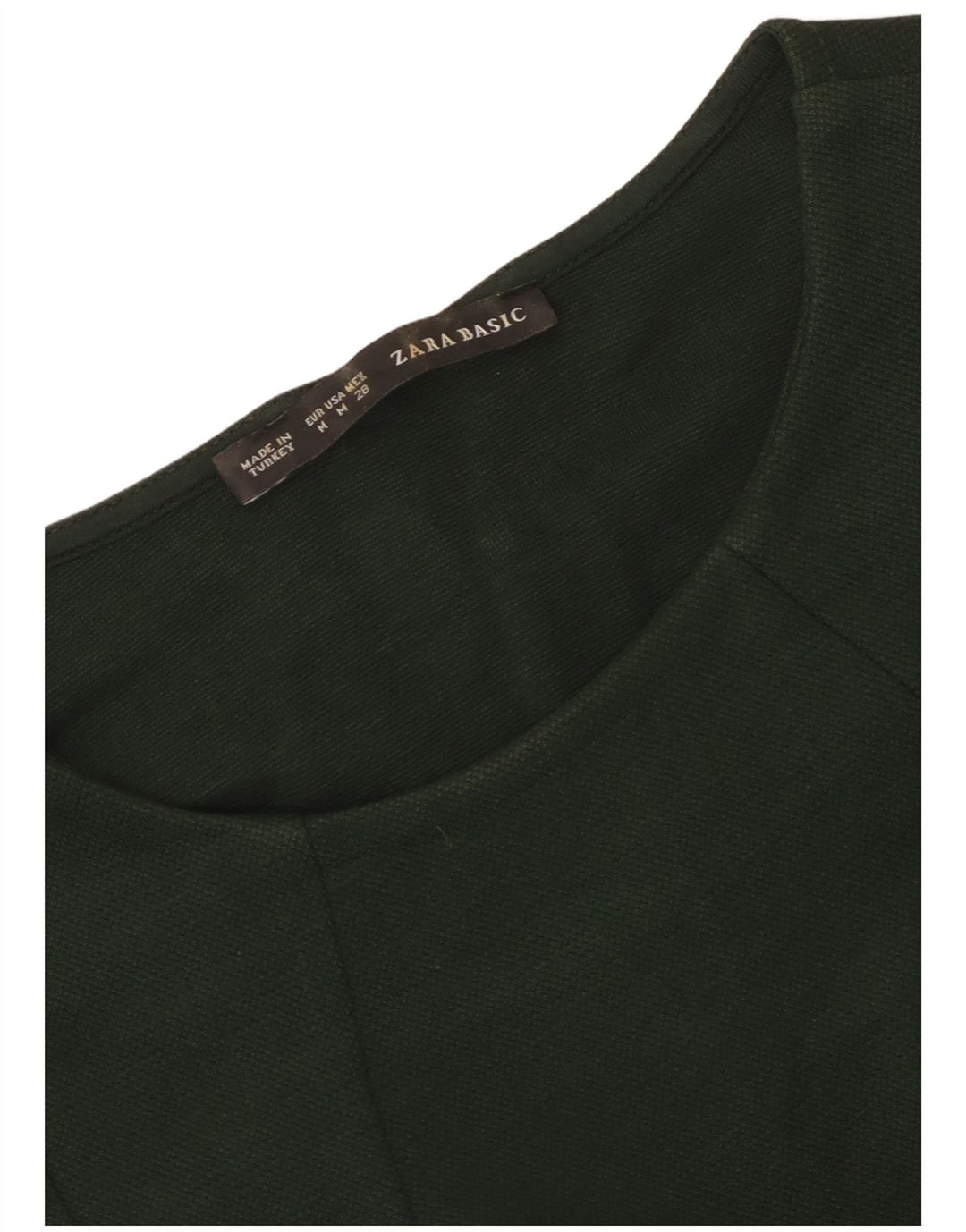 Vestido bainha feminino Zara Reino Unido 12 verde médio