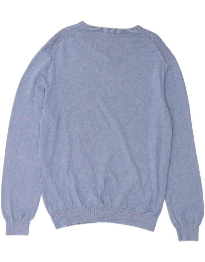 CREW CLOTHING Suéter masculino com decote em V 2XL algodão azul