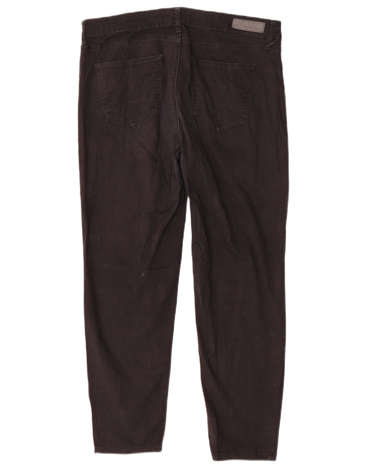 CALVIN KLEIN Calça feminina casual skinny US 14 XL W34 L26 algodão preto