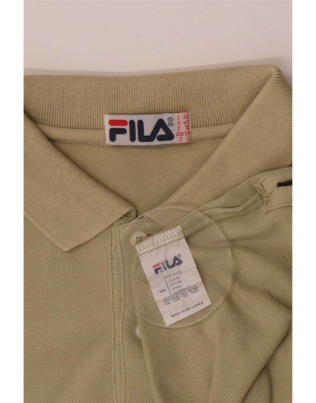 Camisa polo masculina Fila IT 48 algodão cáqui médio