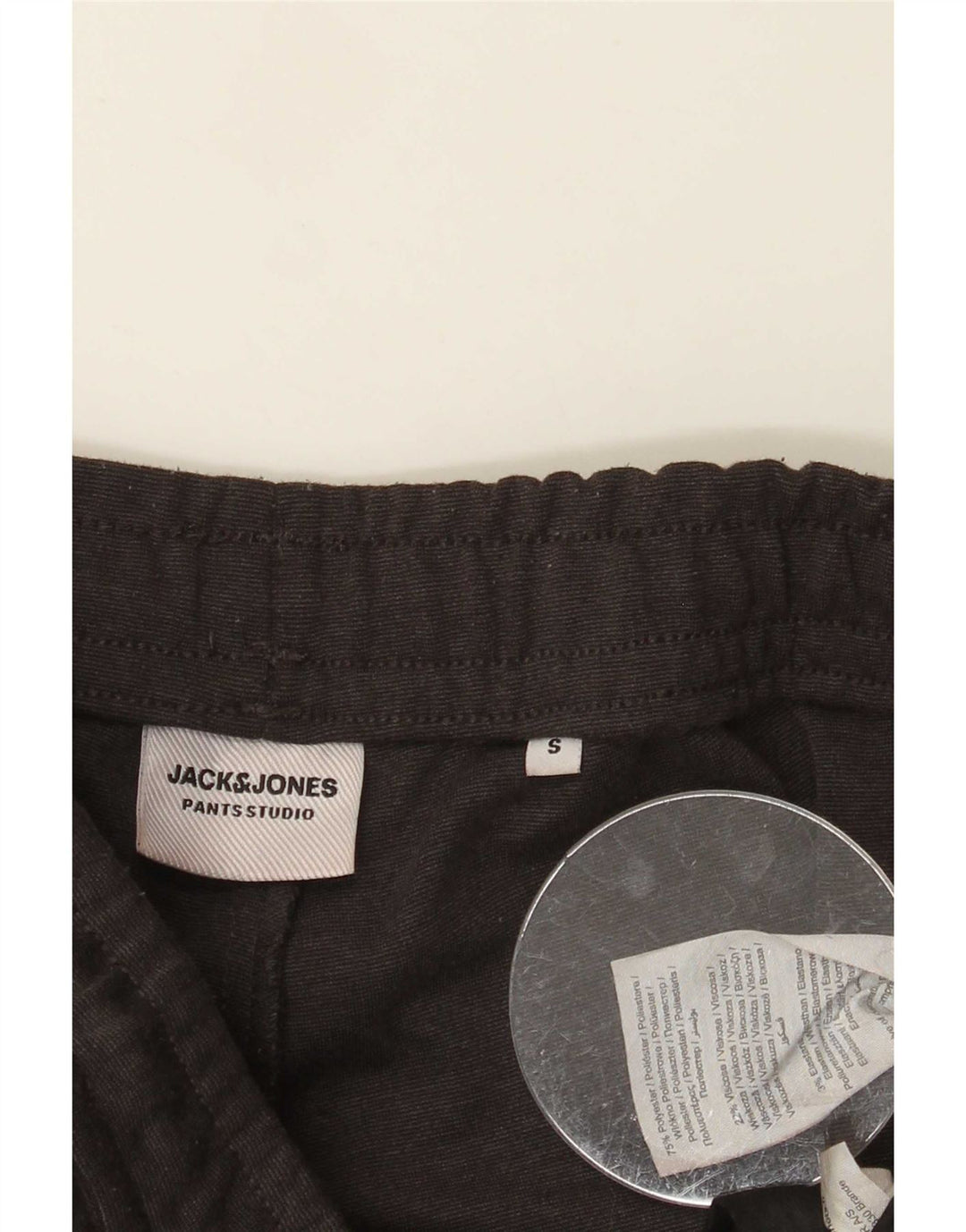 Calça de treino masculina Jack & Jones pequena cinza poliéster