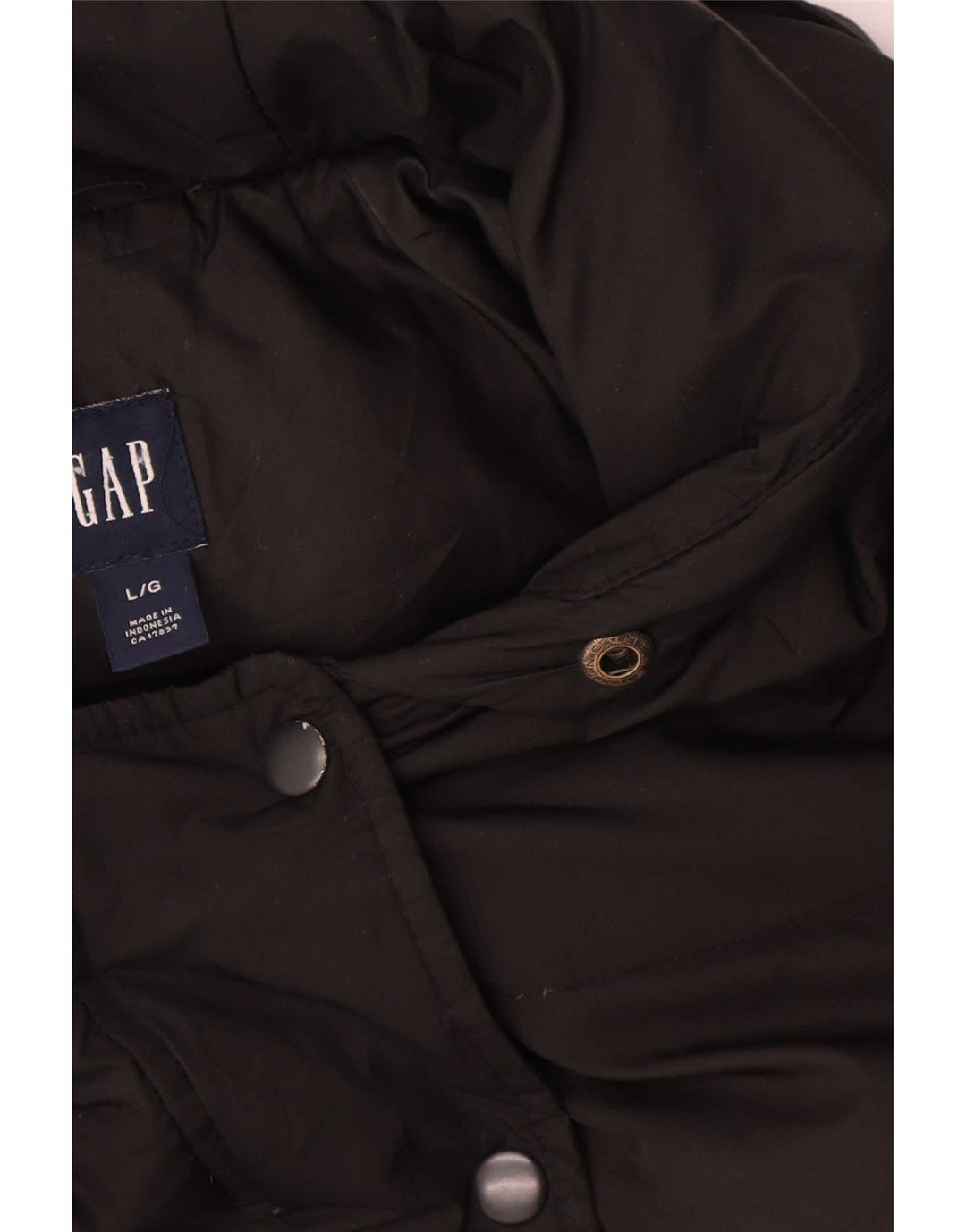 Jaqueta feminina acolchoada com capuz Gap UK 16 grande preta