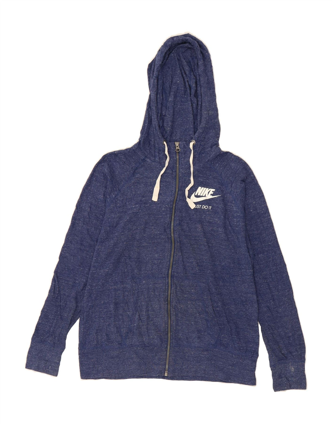 NIKE Womens Zip Hoodie Sweater UK 16 Large Blue Cotton Vintage Nike and Second-Hand Nike from Messina Hembry 