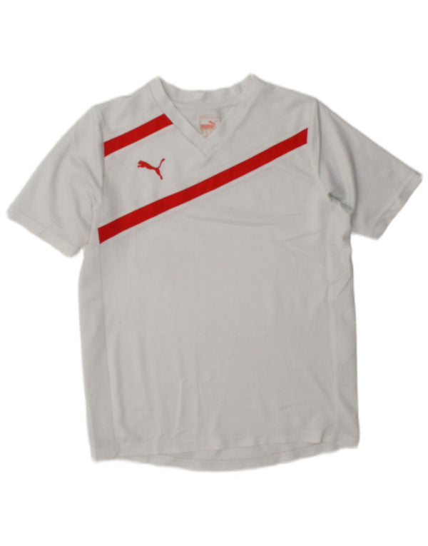 Camiseta Puma Boys Graphic Top 11-12 Anos Branco Colorblock Poliéster