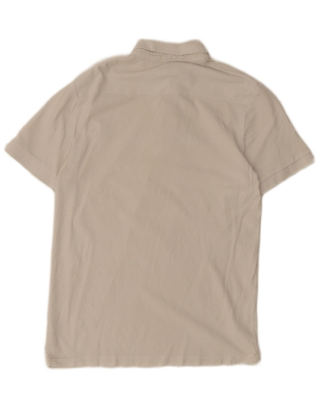 Camisa polo masculina de ajuste regular FRENCH CONNECTION pequena de algodão off white