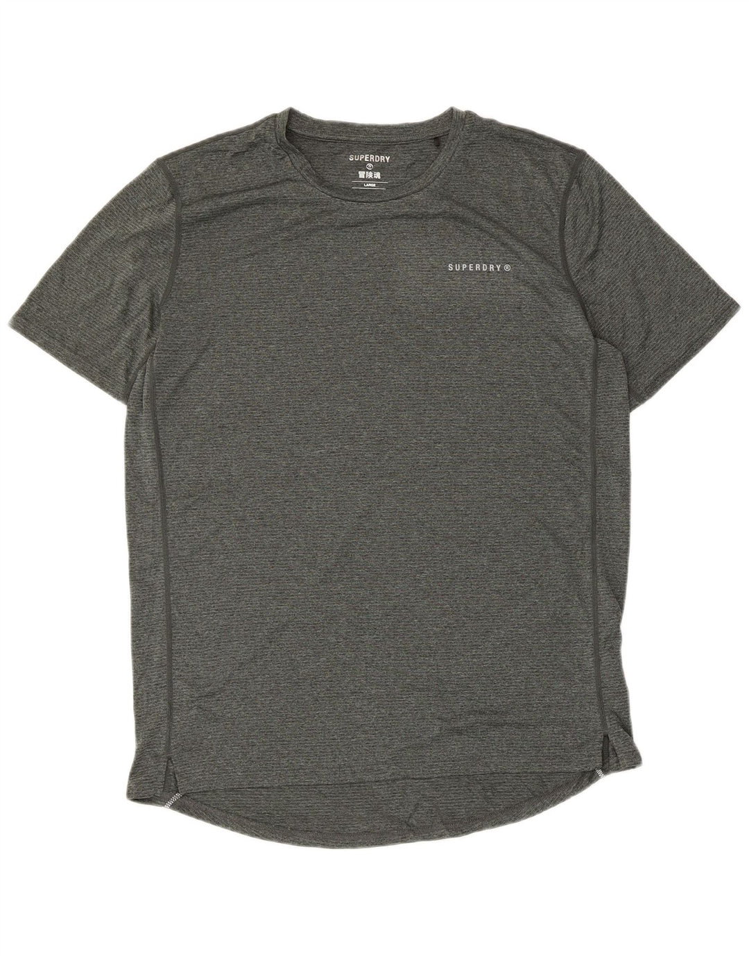 Camiseta masculina SUPERDRY grande poliéster cinza