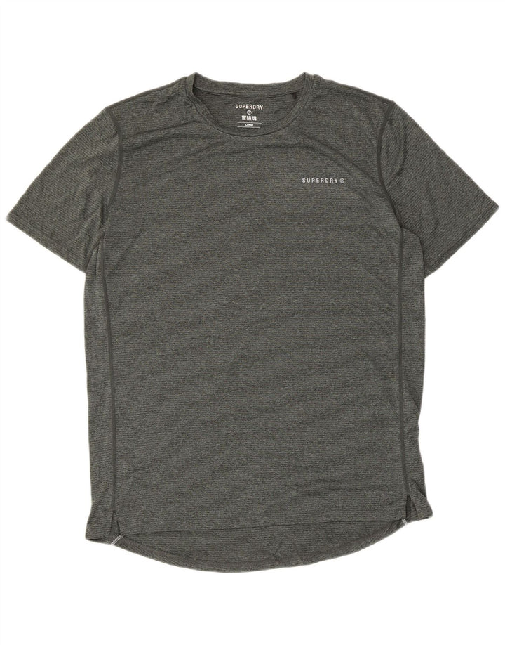 Camiseta masculina SUPERDRY grande poliéster cinza