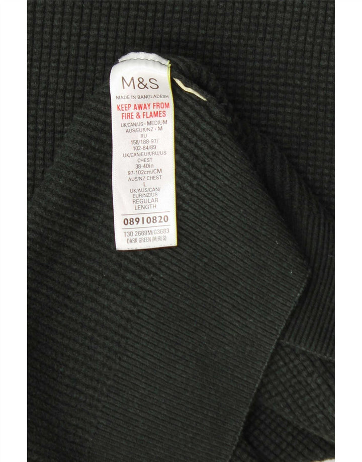 Suéter feminino Marks & Spencer com gola redonda Reino Unido 14 verde médio