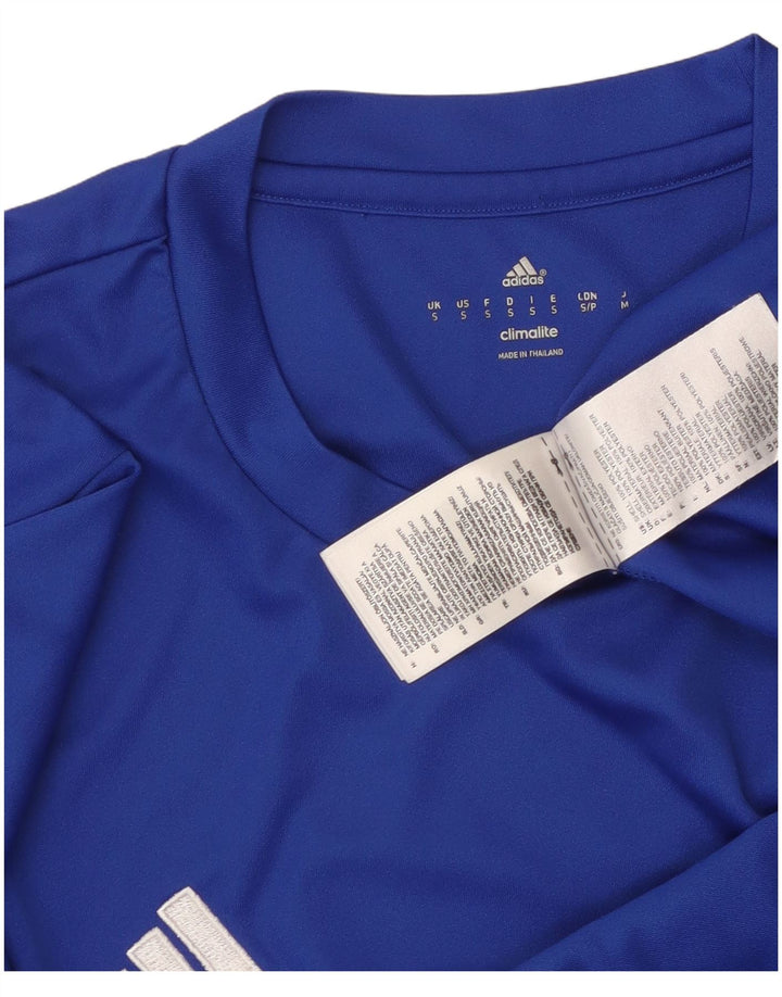 Camiseta Adidas Masculina Climalite Top Pequeno Azul Poliéster