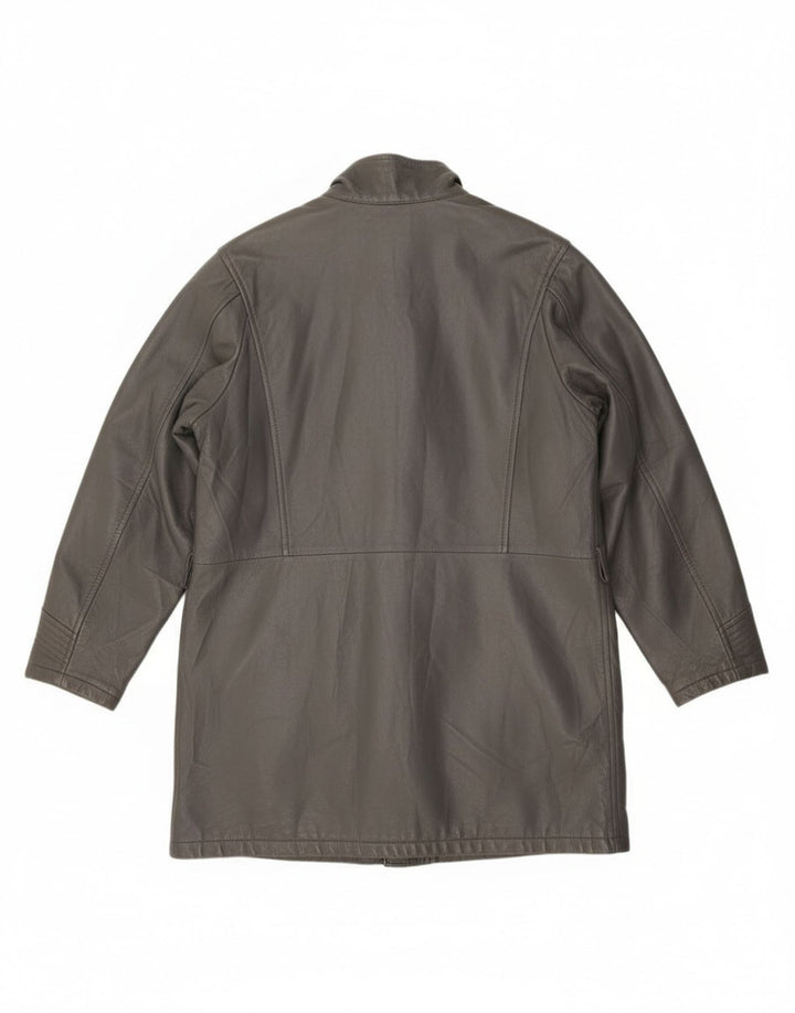 Casaco de couro feminino Anfor IT 46 grande cinza