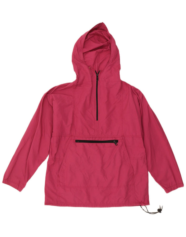 L.L.Bean Pulôver feminino com capuz jaqueta de chuva Reino Unido 14 médio rosa nylon
