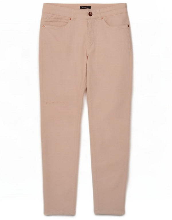 Esprit Calça feminina casual slim fit Reino Unido 10 Pequeno W27 L27 Algodão rosa