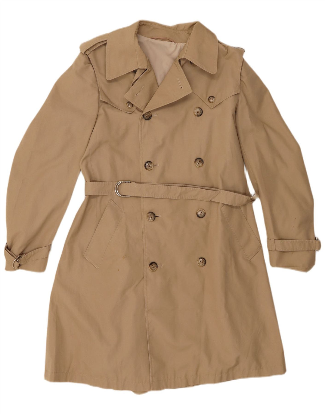 Casaco impermeável feminino vintage UK 12 sintético bege médio