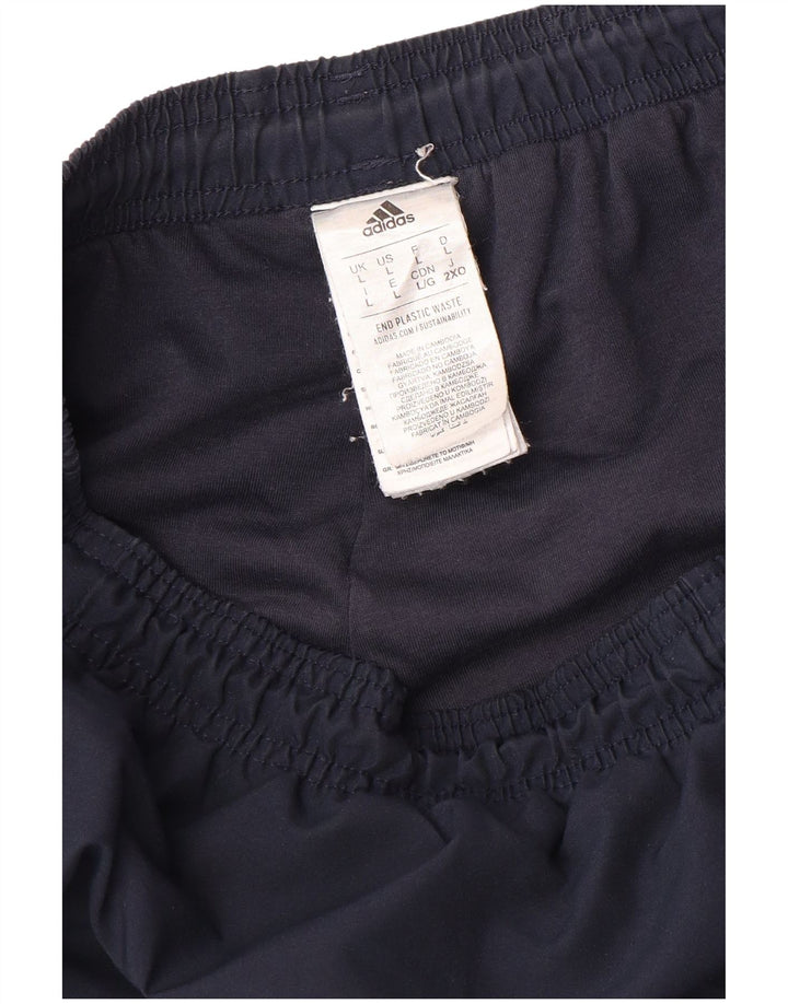 Calças de treino masculinas ADIDAS joggers grandes poliéster azul marinho