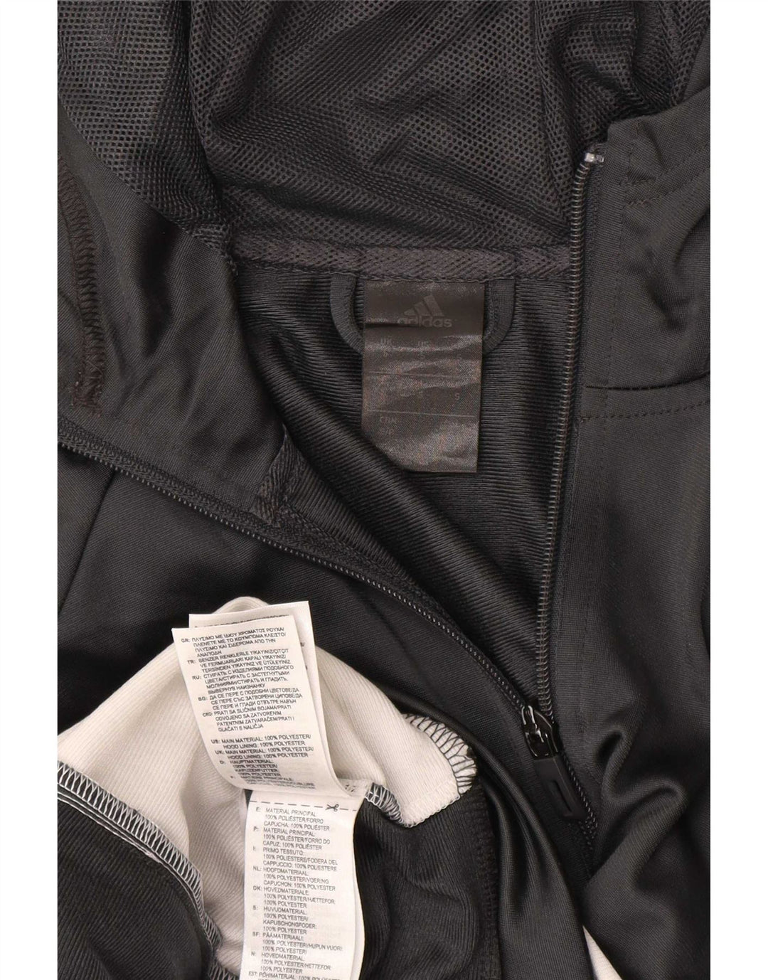 Adidas masculino zip moletom com capuz pequeno cinza colorblock poliéster