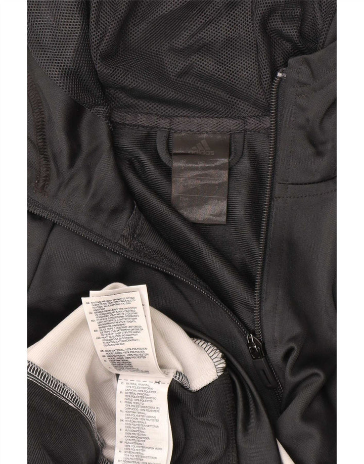 Adidas masculino zip moletom com capuz pequeno cinza colorblock poliéster