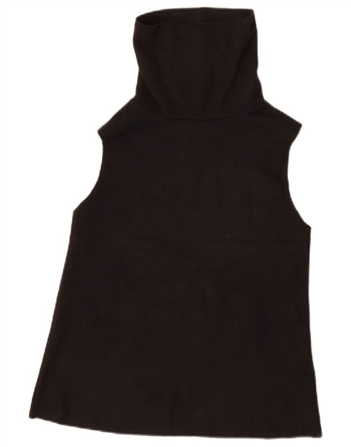 Colete feminino Zara UK 8 pequeno algodão preto