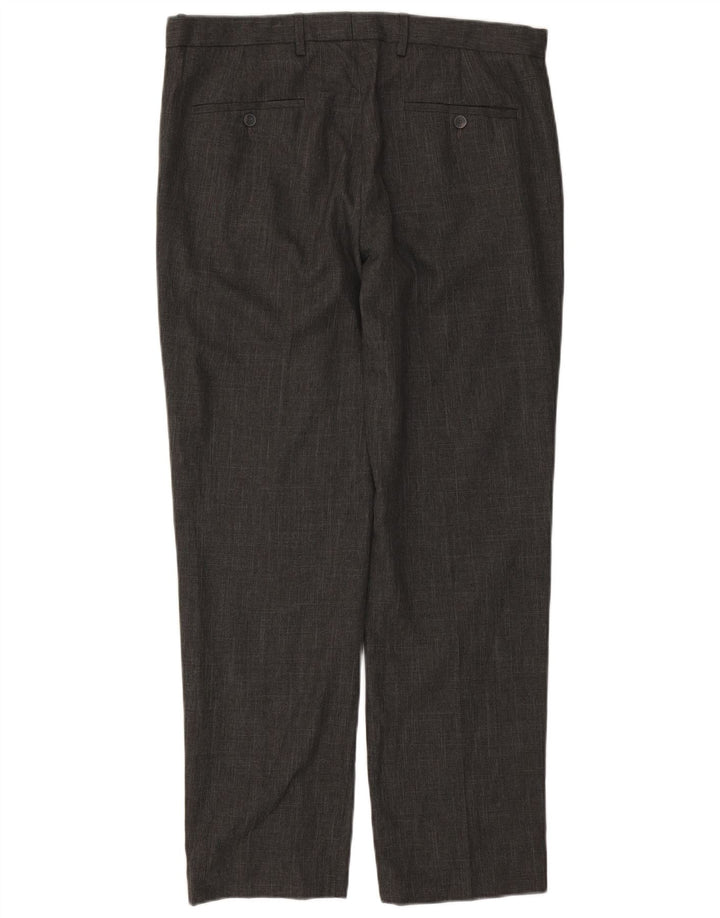 Calça masculina de terno reto MARKS & SPENCER W36 L31 poliéster cinza
