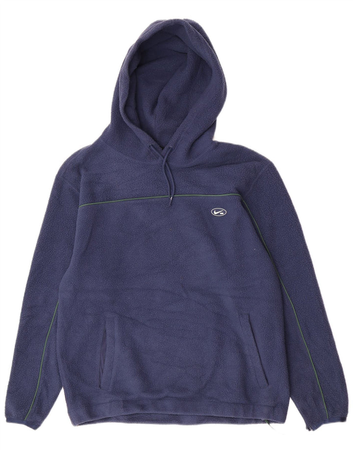 Jumper de lã com capuz masculino Nike grande poliéster azul marinho