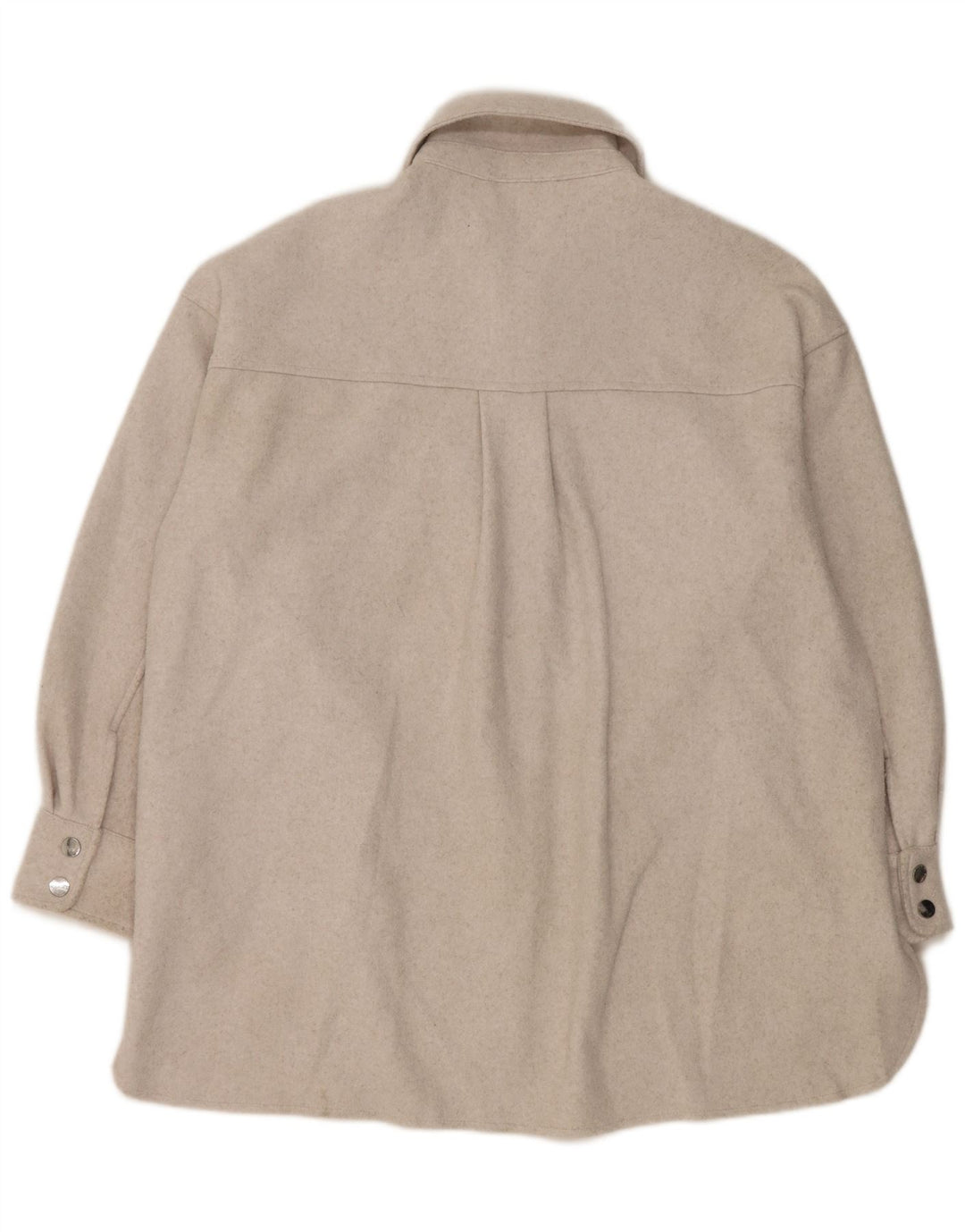 Camisa feminina de flanela grande Zara UK 10 poliéster cinza pequeno
