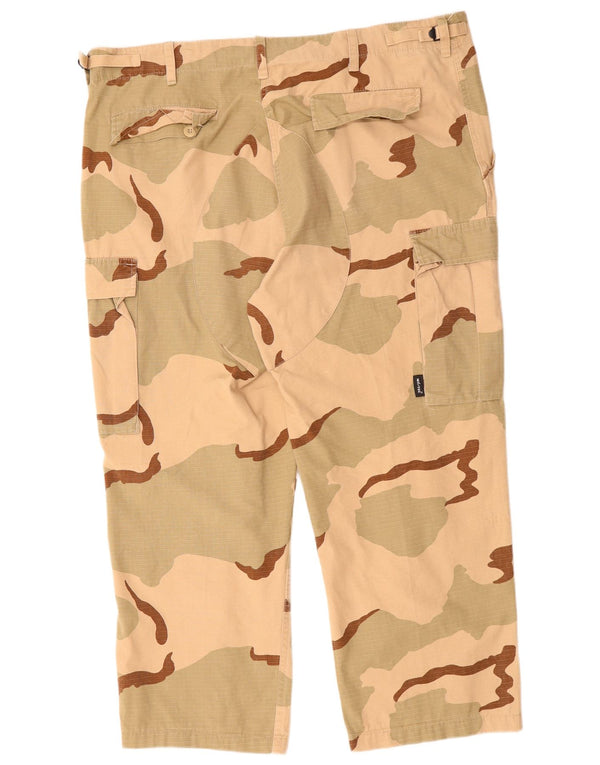 Calças cargo retas masculinas vintage XL W40 L27 algodão camuflado cáqui