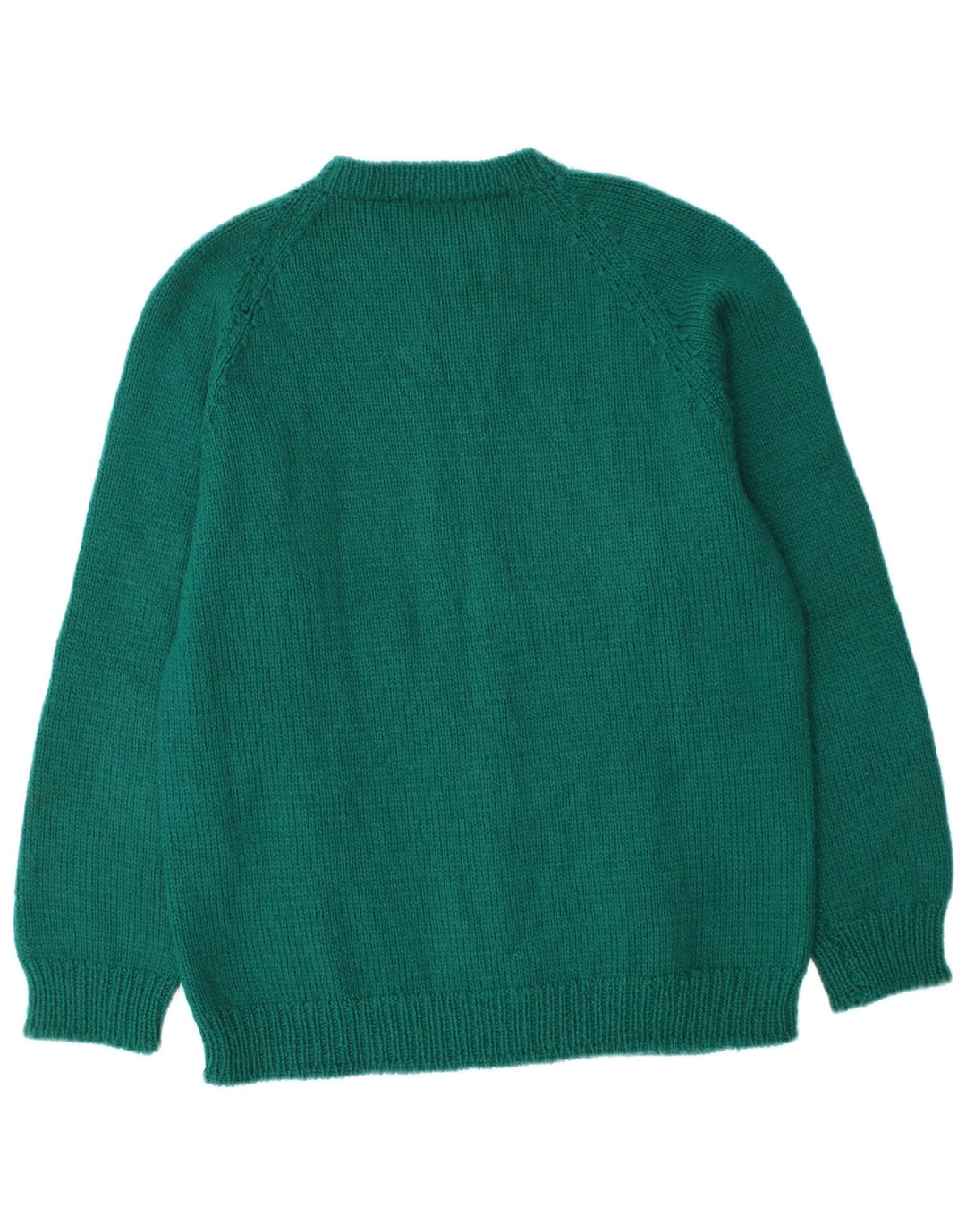 Suéter vintage masculino com gola redonda, verde médio