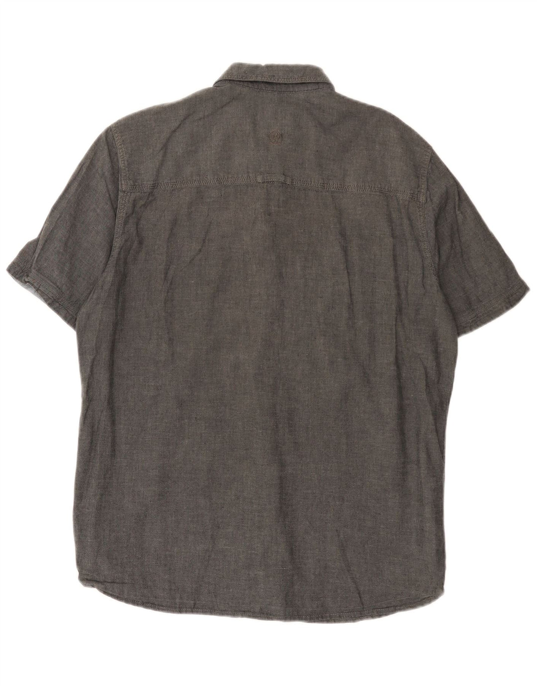 Camisa masculina de manga curta Fat Face Classic Fit algodão cinza médio