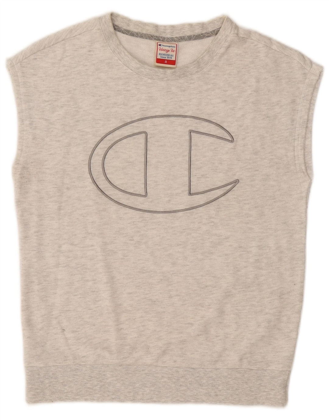 Jumper de moletom gráfico Champion feminino Heritage Fit UK 14 cinza médio