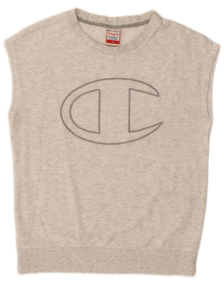Jumper de moletom gráfico Champion feminino Heritage Fit UK 14 cinza médio