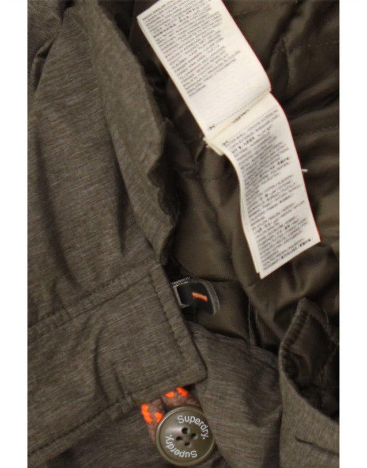 Jaqueta Parka masculina Superdry com capuz Reino Unido 42 XL cáqui poliéster
