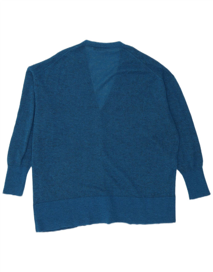 Zara Suéter Cardigan Oversized Feminino Reino Unido 14 Azul Médio