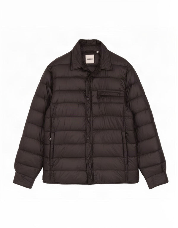 Jaqueta masculina acolchoada Aspesi UK 42 XL poliamida preta