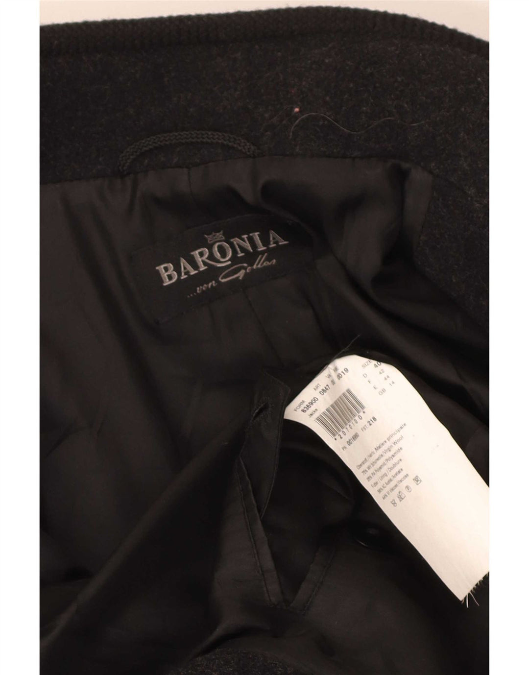 Sobretudo feminino Baronia UK 14 grande lã virgem colorblock vermelho