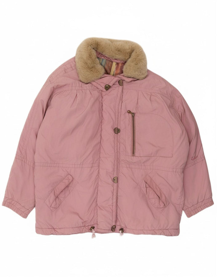 Jaqueta feminina acolchoada ELHO com ajuste solto EU 44 XL rosa poliamida