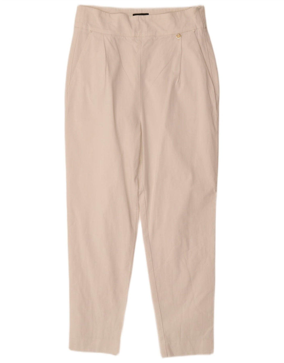 LIU JO Calça feminina cortada cônica IT 40 pequena W28 L25 viscose branca