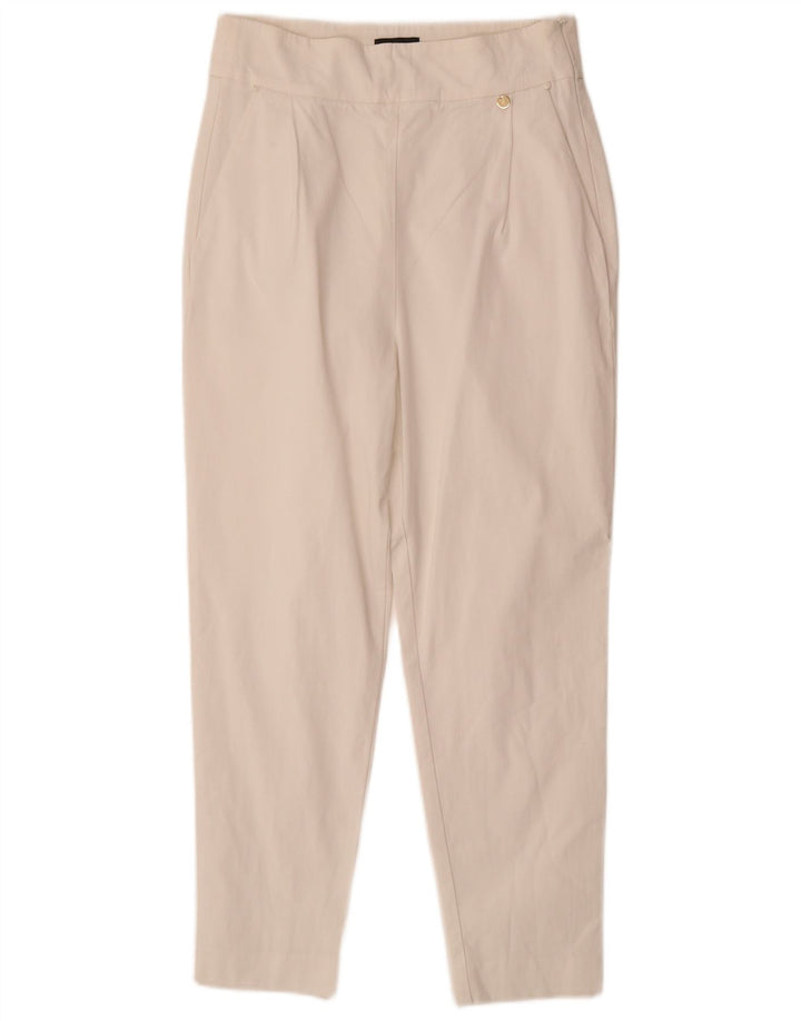 LIU JO Calça feminina cortada cônica IT 40 pequena W28 L25 viscose branca