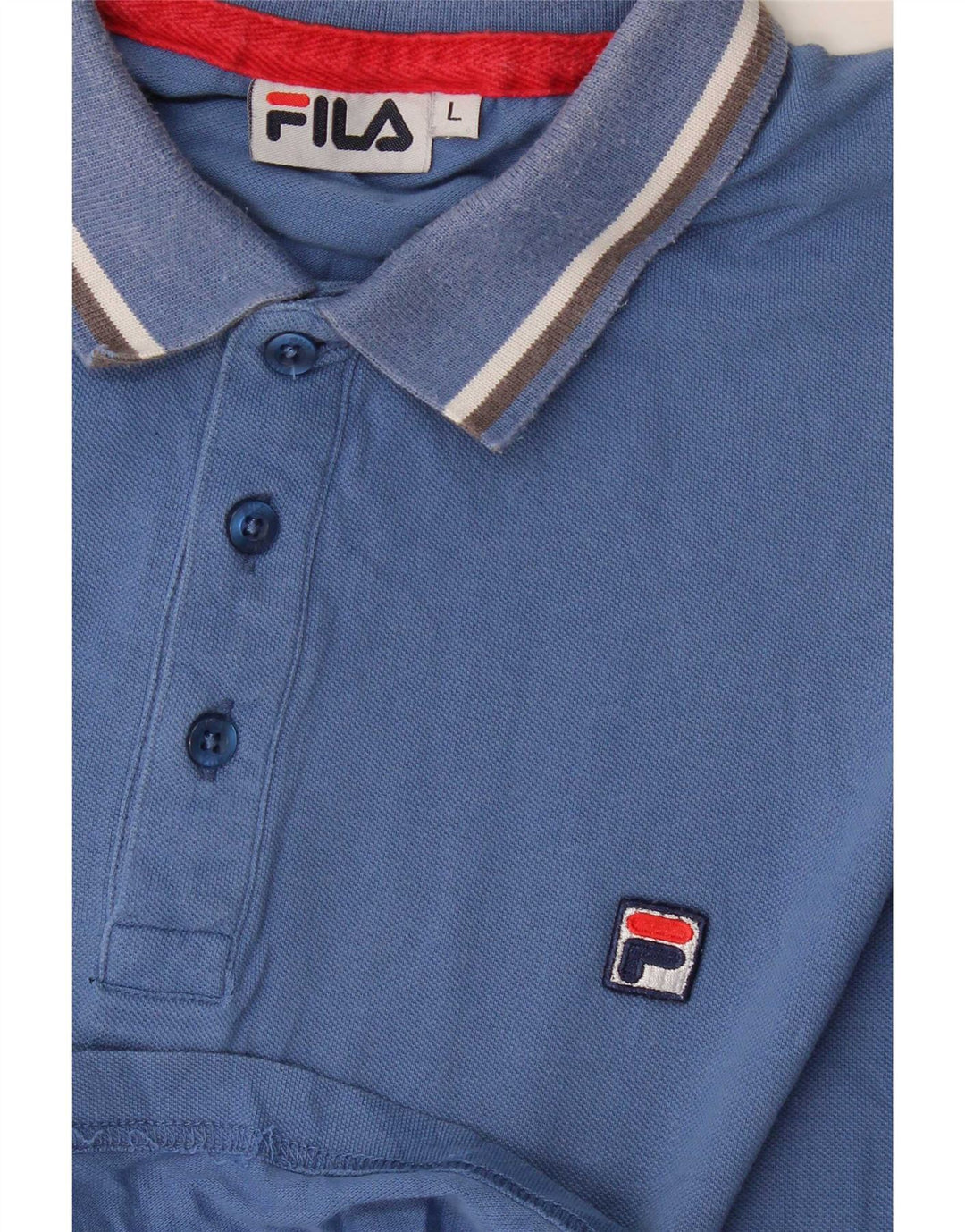 Camisa Polo Masculina Fila Grande Listrada Azul