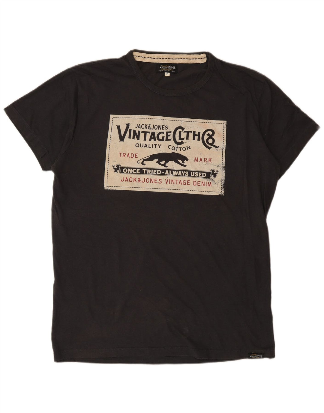 Camiseta gráfica masculina Jack & Jones algodão cinza médio