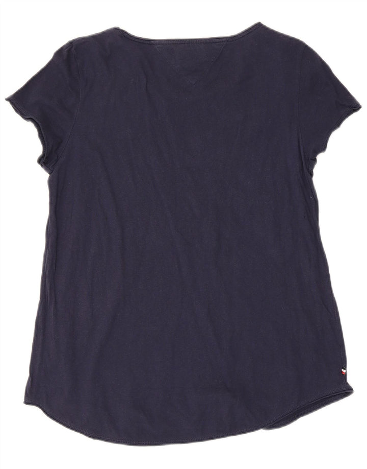 Tommy Hilfiger Camiseta Feminina Top UK 12 Médio Azul Marinho
