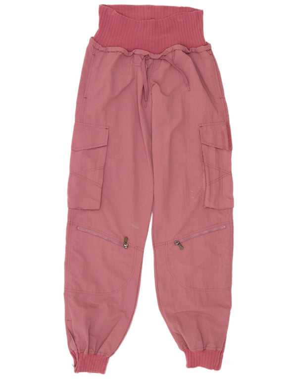 Adidas Mulheres Joggers Cargo Calças Pequenas W29 L33 Rosa Algodão