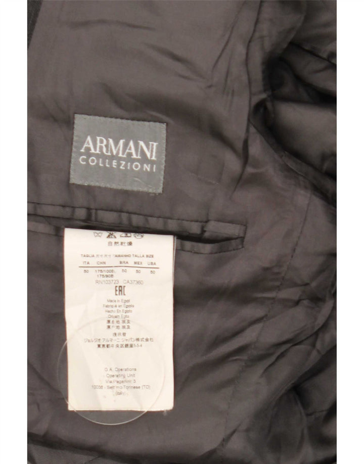 Jaqueta blazer masculina Armani Collezioni com 2 botões IT 50 grande lã cinza